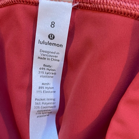 Lululemon Training Times 25” Leggings Poppy Coral Size 8 EUC - Picture 7 of 14